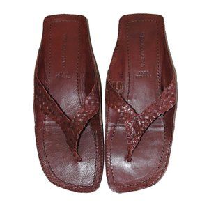 Italian Woven Leather Thong Sandals 39